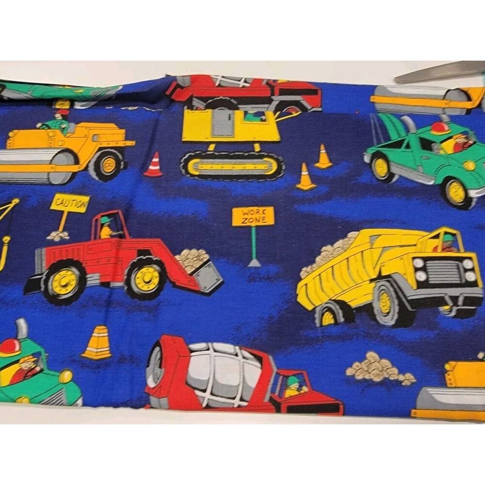 Fabric Traditions Construction Vehicles Fabric Primary Colors Boys 1yd 33in New